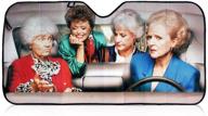 🚗 premium golden girls car sunshade - foldable rectangle windshield sun visor, 57 x 28 inch - perfect gift - auto sun shade for cars, suvs, and trucks - sun shield logo