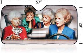 img 3 attached to 🚗 Premium Golden Girls Car Sunshade - Foldable Rectangle Windshield Sun Visor, 57 X 28 inch - Perfect Gift - Auto Sun Shade for Cars, SUVs, and Trucks - Sun Shield