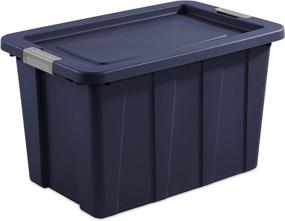 img 2 attached to 30 Gallon Sterilite 15278N04 Latching Tote with Dark Indigo Lid and Base, Enhanced with Titanium for Extra Durability