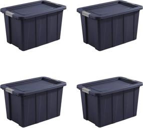 img 3 attached to 30 Gallon Sterilite 15278N04 Latching Tote with Dark Indigo Lid and Base, Enhanced with Titanium for Extra Durability