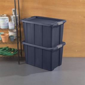 img 4 attached to 30 Gallon Sterilite 15278N04 Latching Tote with Dark Indigo Lid and Base, Enhanced with Titanium for Extra Durability