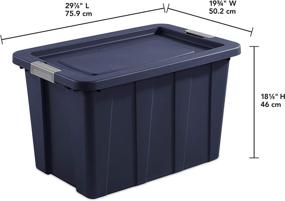 img 1 attached to 30 Gallon Sterilite 15278N04 Latching Tote with Dark Indigo Lid and Base, Enhanced with Titanium for Extra Durability