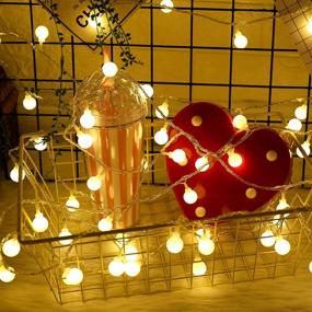 img 2 attached to 🌍 Globe String Lights: 33ft 100 LED Fairy Lights - Remote Controlled with 8 Lighting Modes, Timer Function - Perfect for Indoor/Outdoor Wedding, Christmas Tree & Garden Decoration