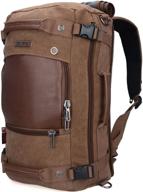 🎒 21 inch vintage brown canvas rucksack - witzman men's a2021 travel backpack duffel bag logo