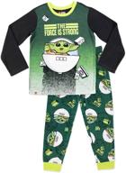 👾 lego star wars boys 2 piece fleece pajama set, green: cozy and fun sleepwear for jedi-inspired adventures logo