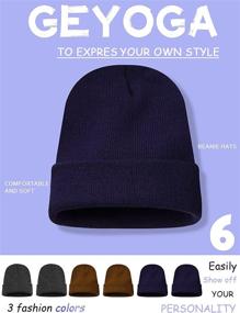 img 1 attached to 🧢 Geyoga 6pc Multicolor Knitted Beanie Hats: Warm Cozy Skull Cap for Adults & Kids