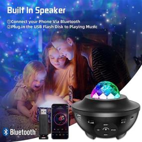 img 3 attached to 🌌 Loyewellr Star Projector - Galaxy Night Light with Remote Control, Bluetooth Music Speaker, and Wireless Timer- USB Powered (Black) - Ideal for Babyroom, Bedroom, Gameroom, Party