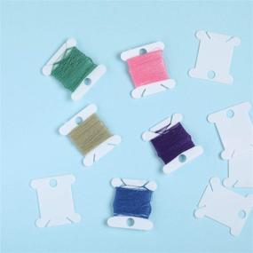 img 2 attached to 🧵 120 Plastic Floss Bobbins Thread Cards with Floss Winder and 4 Floss Bobbin Rings - Ideal Craft DIY Embroidery Sewing Storage Solution