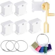 🧵 120 plastic floss bobbins thread cards with floss winder and 4 floss bobbin rings - ideal craft diy embroidery sewing storage solution logo