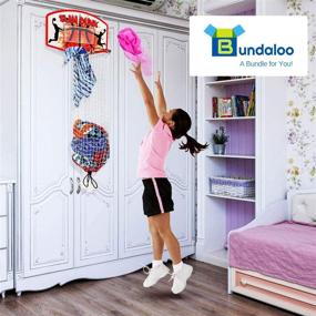 img 1 attached to 🏀 Bundaloo Slam Dunk Basketball Hamper - 2-in-1 Over The Door Hanging Basketball Hoop and Laundry Hamper for Boys and Girls - Fun Room Decor and Gift