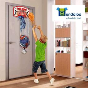 img 2 attached to 🏀 Баскетбольная корзина Bundaloo Slam Dunk - 2 в 1, вешалка для двери и бельевая корзина для мальчиков и девочек - интересное украшение комнаты и подарок.