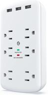 🔌 6ac outlet usb wall charger surge protector plug extender with 3 usb ports 1728j power strip multi plug outlets adapter for home, office, and travel logo