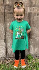 img 2 attached to Leprechaun Unicorn Patricks T Shirt Sleeves Girls' Clothing for Tops, Tees & Blouses