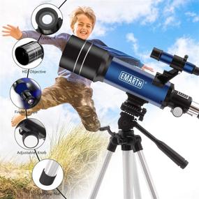 img 1 attached to 🔭 Emarth Telescope, 70mm/360mm Portable Refractor Telescope with Tripod & Finderscope, Ideal for Kids, Beginners, Adults Astronomy, Blue Color