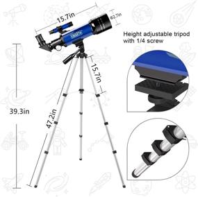 img 3 attached to 🔭 Emarth Telescope, 70mm/360mm Portable Refractor Telescope with Tripod & Finderscope, Ideal for Kids, Beginners, Adults Astronomy, Blue Color