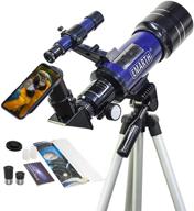 🔭 emarth telescope, 70mm/360mm portable refractor telescope with tripod & finderscope, ideal for kids, beginners, adults astronomy, blue color logo