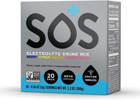 img 4 attached to SOS Hydration Electrolyte Replacement Powder Drink Mix Stick Packets- Variety Pack - 20 Count (0.16 oz/pack) - 20ct