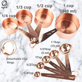 img 3 attached to 🥄 AGRUS Copper Measuring Cups & Spoons Set - 9 Pieces for Dry & Liquid Ingredients