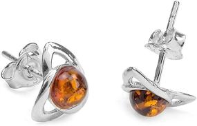 img 2 attached to 💎 Amber Sterling Silver Small Celtic Stud Earrings by Ian and Valeri Co.