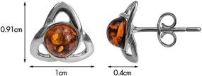 img 1 attached to 💎 Amber Sterling Silver Small Celtic Stud Earrings by Ian and Valeri Co.