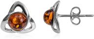 💎 amber sterling silver small celtic stud earrings by ian and valeri co. logo