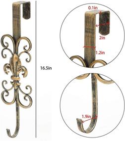 img 2 attached to 🎄 Brogan 2 Pack 16" Wreath Hanger: Elegant Fleur De Lis and Scroll Design in Antique Gold, Ideal for Front Door and Christmas Decorations