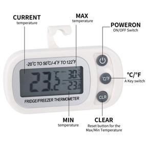 img 1 attached to Refrigerator Thermometer Waterproof Function Temperature