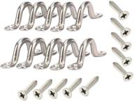 🛥️ pack of 10 stainless steel bimini boat top pad eye straps: ultimate tie down kit for kayaks, canoes, and rigging - deck loops, anchor points, footman's loop - amarine made логотип