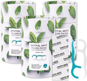 img 4 attached to 🦷 TOOTH NOTE Dental Mint Floss Picks 400D 45pcs (Pack of 3) | Biodegradable, High Toughness | Individually Wrapped | Vegan | Eco-Friendly | Camping and Travel | Mint Flavor