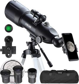 img 4 attached to 🔭 ESSLNB 80mm Astronomical Telescopes with Phone Mount, Tripod, Carrying Bag, Moon Filter - Ideal for Adults, Kids, and Astronomy Beginners: Refractor Telescope for Travel with Erect-Image and Outstanding Optics