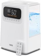 🏞️ toppin bedroom humidifiers - 5.5l ultrasonic vaporizer for warm and cool mist, top fill plant humidifiers with essential oil, remote control, auto mode, 55hrs runtime, timer, quiet sleep mode logo