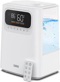 img 3 attached to 🏞️ TOPPIN Bedroom Humidifiers - 5.5L Ultrasonic Vaporizer for Warm and Cool Mist, Top Fill Plant Humidifiers with Essential Oil, Remote Control, Auto Mode, 55Hrs Runtime, Timer, Quiet Sleep Mode