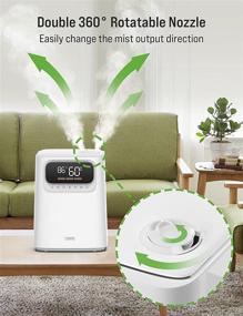 img 1 attached to 🏞️ TOPPIN Bedroom Humidifiers - 5.5L Ultrasonic Vaporizer for Warm and Cool Mist, Top Fill Plant Humidifiers with Essential Oil, Remote Control, Auto Mode, 55Hrs Runtime, Timer, Quiet Sleep Mode