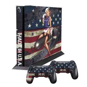 img 2 attached to 🎮 Sony PlayStation 4 System Designer Skin with Battle Torn Stripes + Two(2) Decals for PS4 Dualshock Controllers