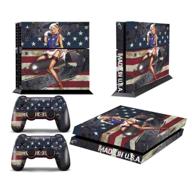 🎮 sony playstation 4 system designer skin with battle torn stripes + two(2) decals for ps4 dualshock controllers logo
