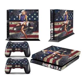 img 4 attached to 🎮 Sony PlayStation 4 System Designer Skin with Battle Torn Stripes + Two(2) Decals for PS4 Dualshock Controllers