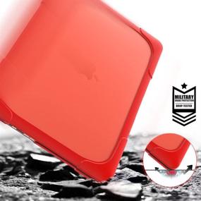 img 2 attached to Funut Kickstand Case for MacBook Air 11 Inch – Shock Proof Rubberized Hard Plastic Cover for A1370/A1465 MacBook Air 11.6 Inch – Red