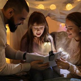 img 1 attached to 📚 Vekkia 14 LED Rechargeable Book-Light for Reading in Bed at Night, Warm/White Reading Light with Clamp, Adjustable 180° Mini Clip on Light, Featherweight Eye-Friendly Book Light Ideal for Bookworms & Kids