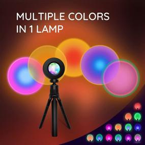 img 3 attached to 🌄 Modern Sunrise Projection Lamp: Sunset Lamp Projector Light with Multiple Colors for Atmosphere Sleep Room Decor, USB Night Lighting - Aesthetic Photography Kids Adults Gift (Multi-Colored)