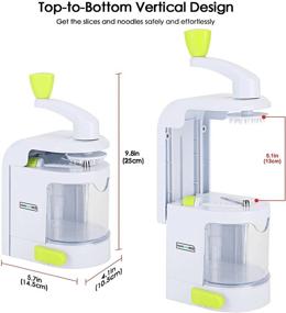 img 1 attached to 🥒 Spiralizer Vegetable Slicer (4-in-1 Rotating Blades) - Heavy Duty Veggie Spiralizer with Powerful Suction Cup, Zucchini Spiral Noodle/Zoodle/Spaghetti/Pasta Maker - Includes Recipe Book and Cleaning Brush