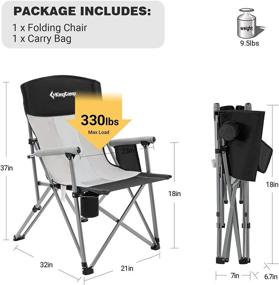 img 2 attached to 🪑 KingCamp Lightweight Folding Camping Chair: Portable & Compact Outdoor Chair for Adults with Cup Holder, Mesh Back & Side Pocket - Ideal for Travel, Backpacking, Patio, Lawn, Hiking, Festival & Sports - Supports 330 lbs