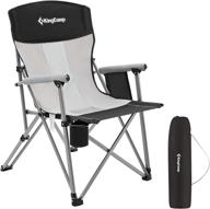 🪑 kingcamp lightweight folding camping chair: portable & compact outdoor chair for adults with cup holder, mesh back & side pocket - ideal for travel, backpacking, patio, lawn, hiking, festival & sports - supports 330 lbs логотип