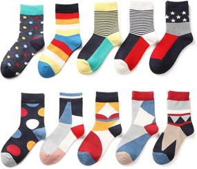 img 3 attached to Cool and Comfy: SUNBVE Kids Boys Soft Fashion Cotton Dress Socks - the Perfect Gift