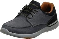 👞 skechers men's relaxed fit elent mosen black shoes - fashion sneakers for men logo