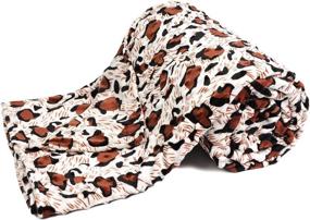 img 4 attached to Premium Alomidds Leopard Print Duvet Cover for Queen Size Weighted Blankets - Soft Minky Dot, Removable & Stylish Design