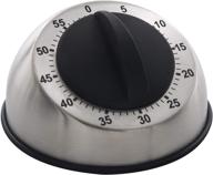 ⏲️ chef select mechanical timer: 60-minute kitchen tool with minute warning alert and wind-up dial - stainless steel & black logo