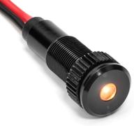 🚦 plug-n-play instrument cluster led indicator dash bulbs, aluminum pilot lights - 12v speedometer odometer tachometer (black bezel, amber led) logo