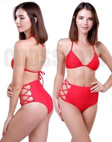 img 1 attached to CROSS1946 Waisted Strappy Tankini Swimsuit Women's Clothing for Swimsuits & Cover Ups