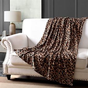 img 3 attached to 🐆 Fleece Throw Blanket, Leopard Print Lap Blanket: 50 x 60 Inch Cozy Companion