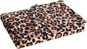 img 4 attached to 🐆 Fleece Throw Blanket, Leopard Print Lap Blanket: 50 x 60 Inch Cozy Companion